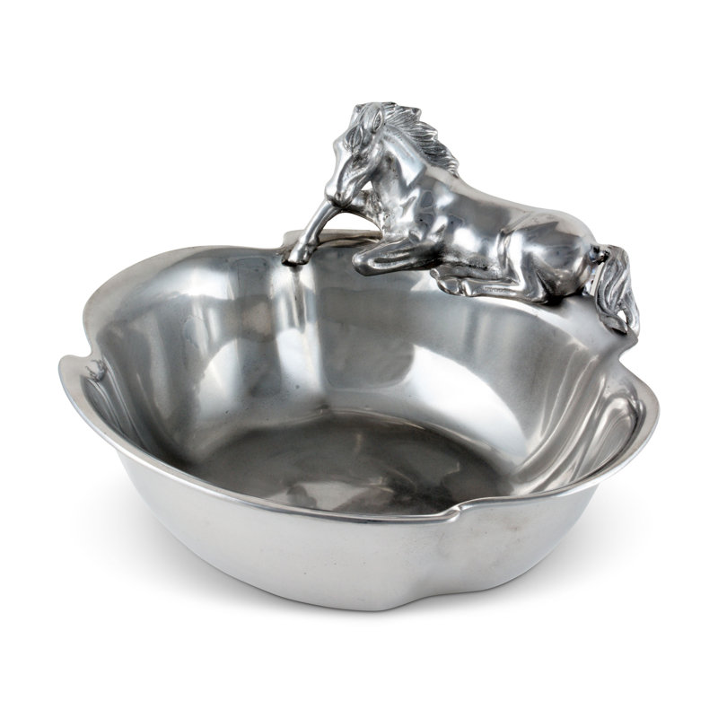 Arthur Court Horse Aluminum Round Serving Bowl