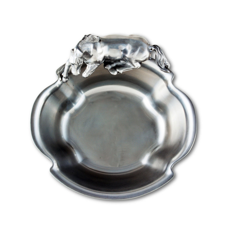 Arthur Court Horse Aluminum Round Serving Bowl