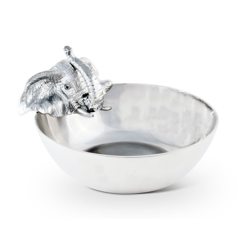 Arthur Court Elephant Aluminum Salad Bowl, 10.5"