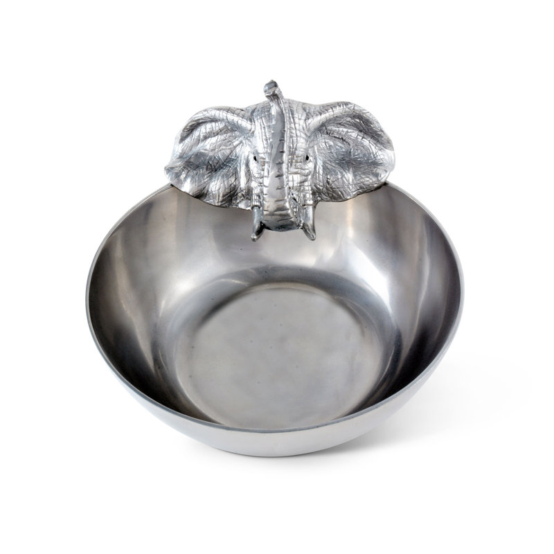 Arthur Court Elephant Aluminum Salad Bowl, 10.5"