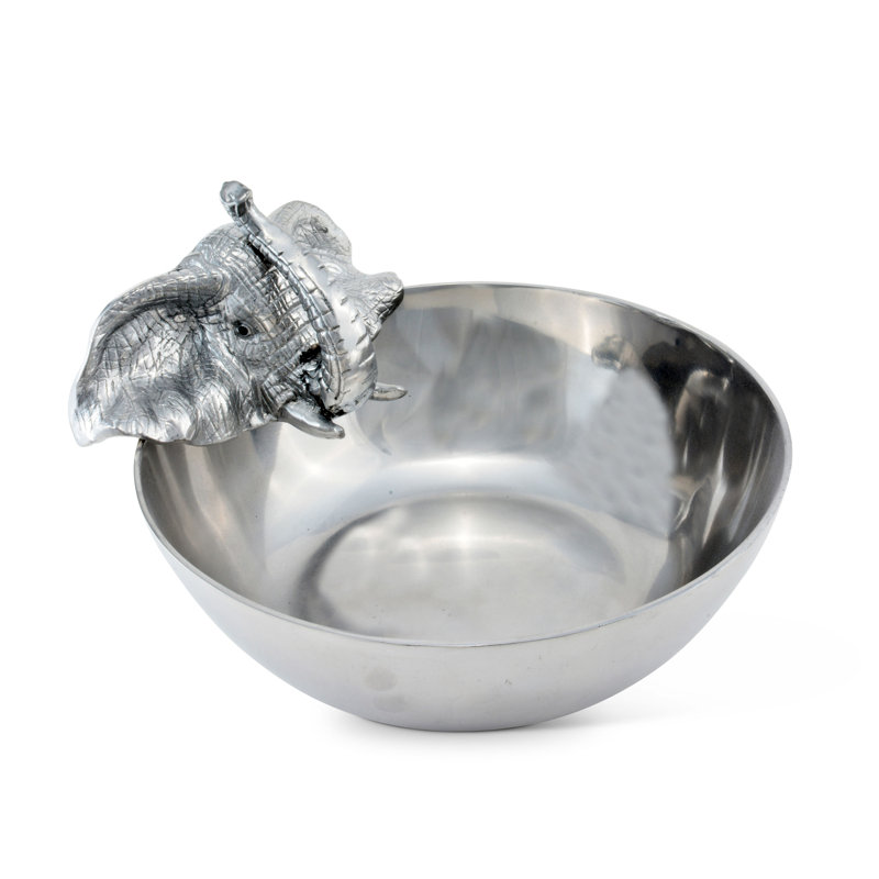 Arthur Court Elephant Aluminum Salad Bowl, 10.5"