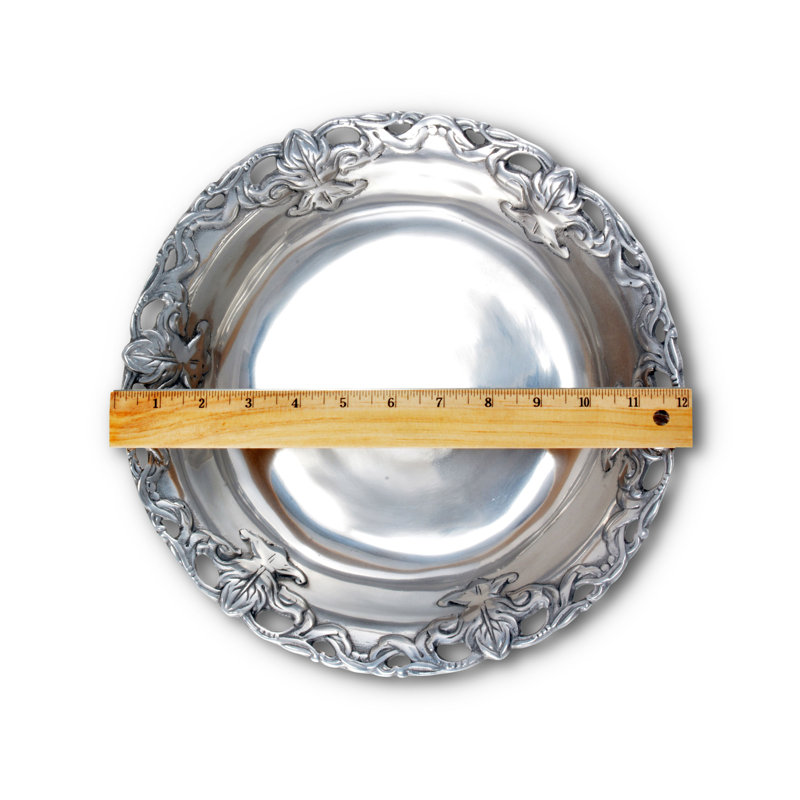 Arthur Court 12" Silver Aluminum Fleur De Lis Serving Bowl
