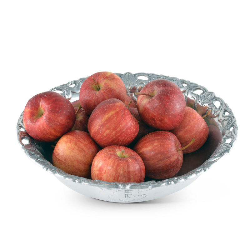 Arthur Court 12" Silver Aluminum Fleur De Lis Serving Bowl