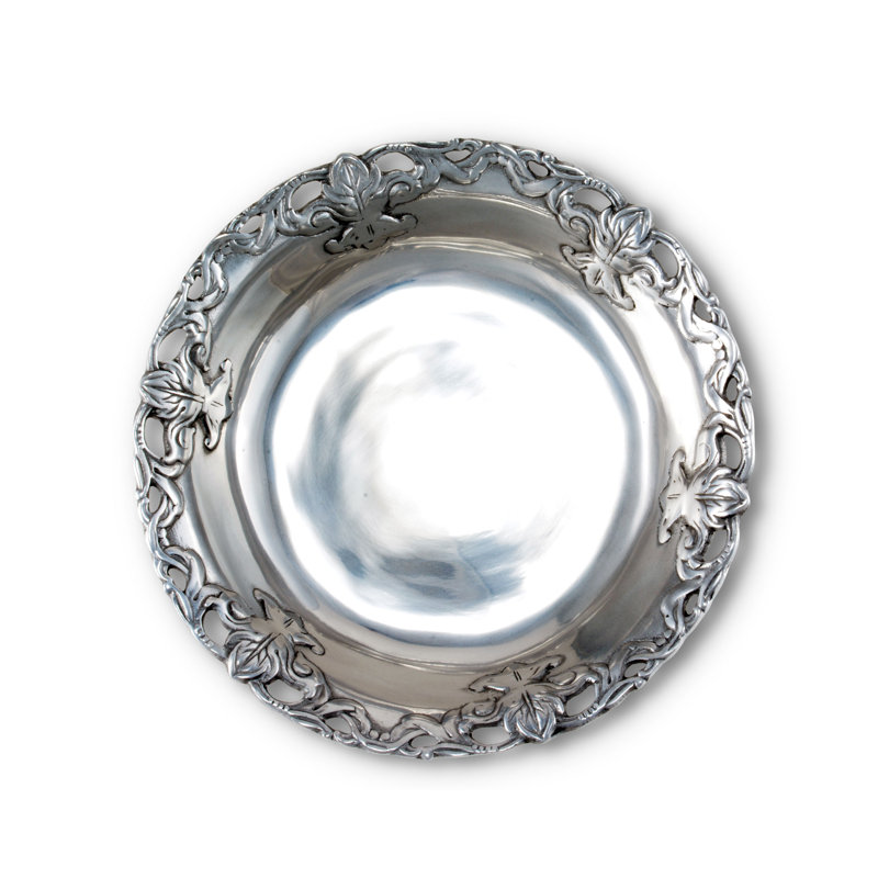 Arthur Court 12" Silver Aluminum Fleur De Lis Serving Bowl