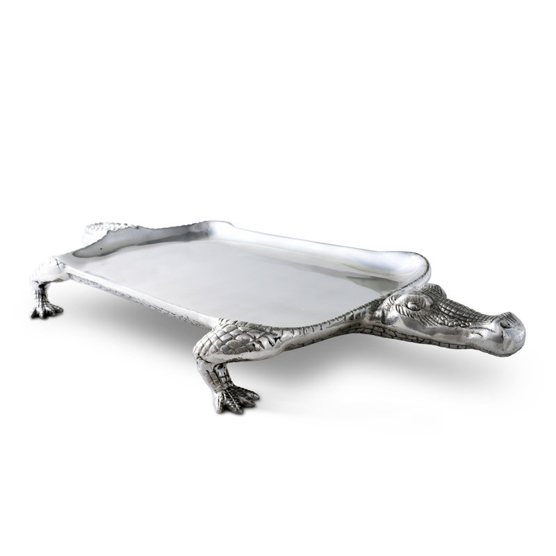 Arthur Court Aluminum Alligator Figural Serving Platter