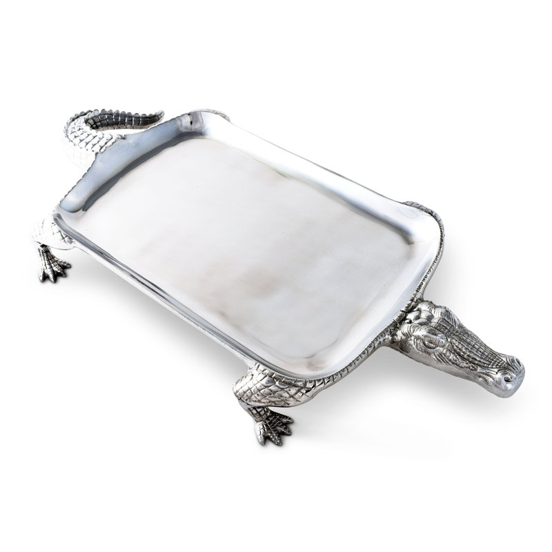 Arthur Court Aluminum Alligator Figural Serving Platter