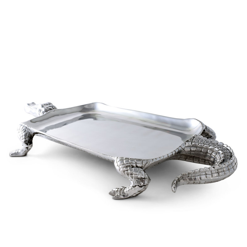 Arthur Court Aluminum Alligator Figural Serving Platter