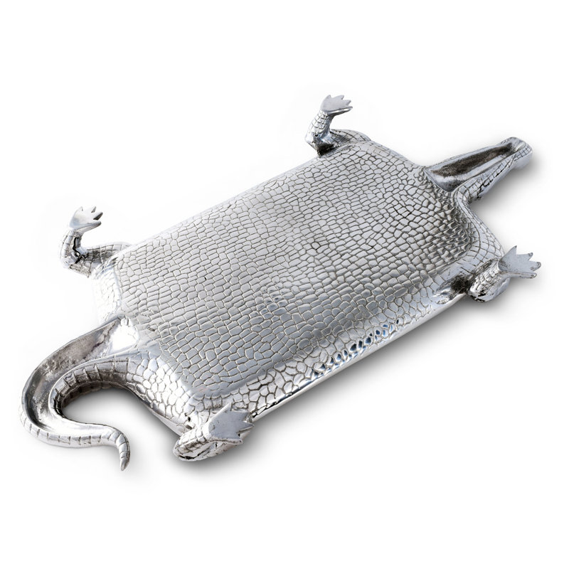 Arthur Court Aluminum Alligator Figural Serving Platter