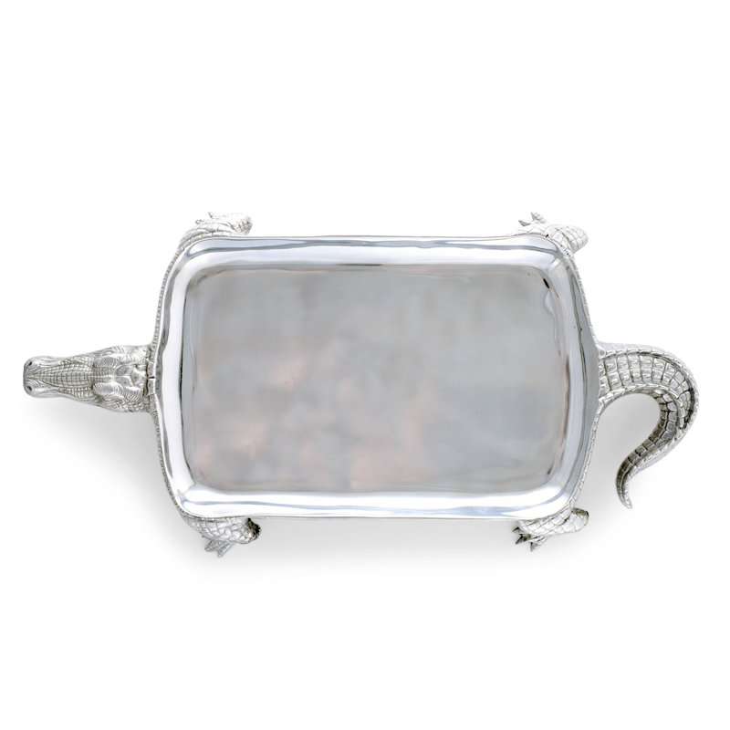 Arthur Court Aluminum Alligator Figural Serving Platter