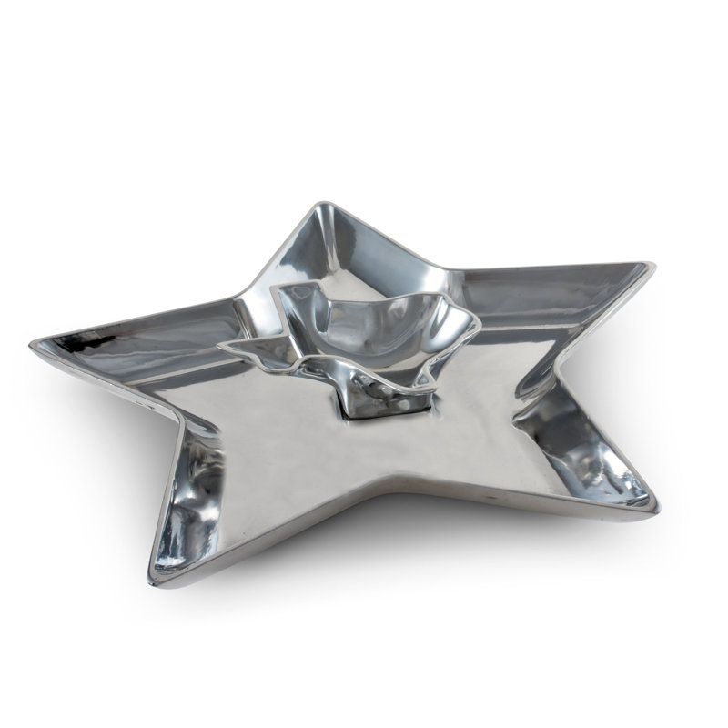 Texas Star Shaped Aluminum Chip and Dip Platter