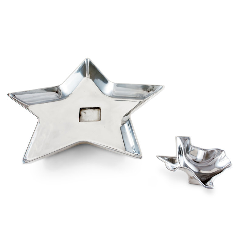 Texas Star Shaped Aluminum Chip and Dip Platter