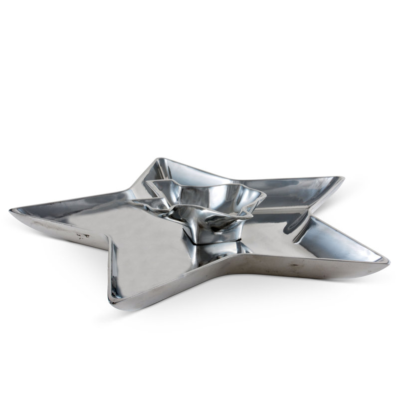 Texas Star Shaped Aluminum Chip and Dip Platter