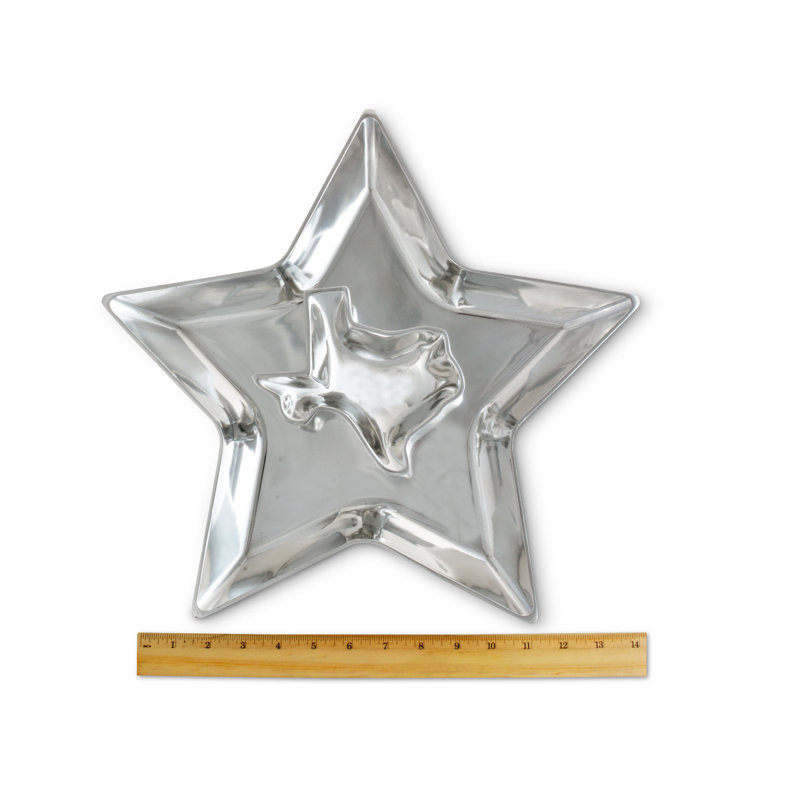 Texas Star Shaped Aluminum Chip and Dip Platter