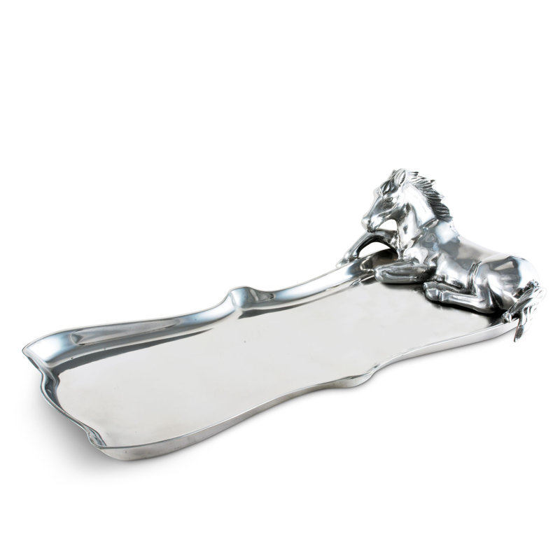 Arthur Court Aluminum Horse Figural Serving Platter