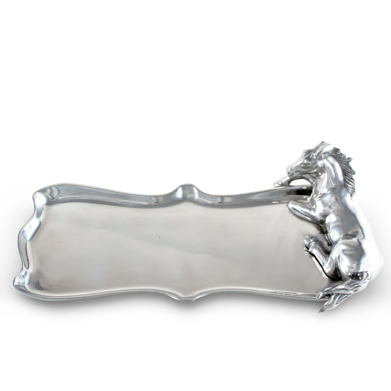 Arthur Court Aluminum Horse Figural Serving Platter