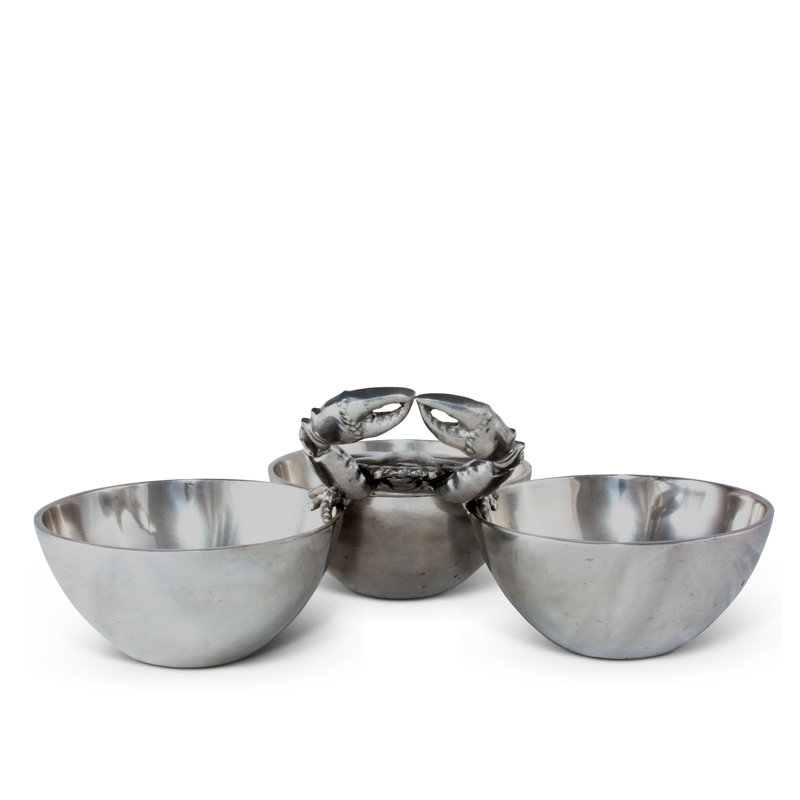 Arthur Court Coastal Aluminum Crab Serving Bowl