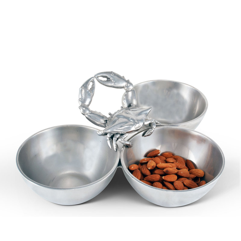 Arthur Court Coastal Aluminum Crab Serving Bowl