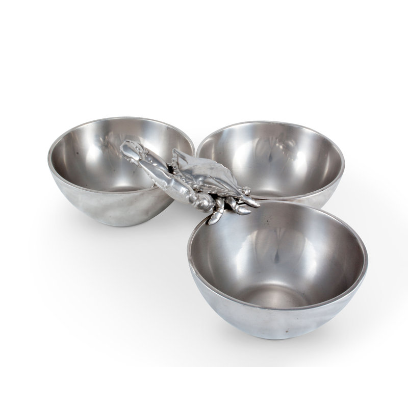 Arthur Court Coastal Aluminum Crab Serving Bowl