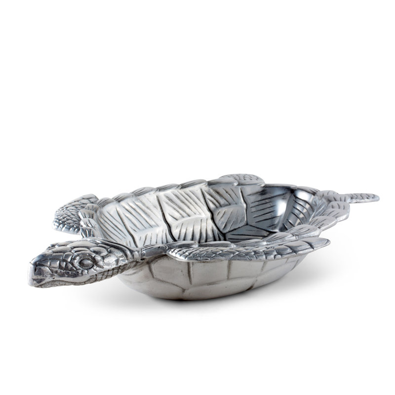 Coastal Aluminum Sea Turtle Serving Bowl