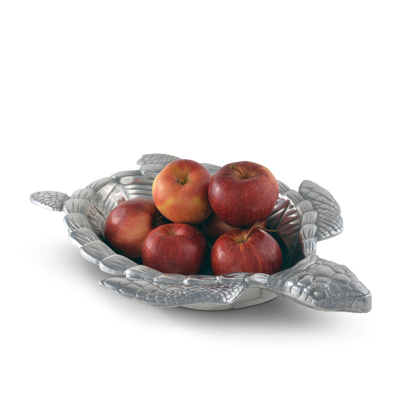 Coastal Aluminum Sea Turtle Serving Bowl