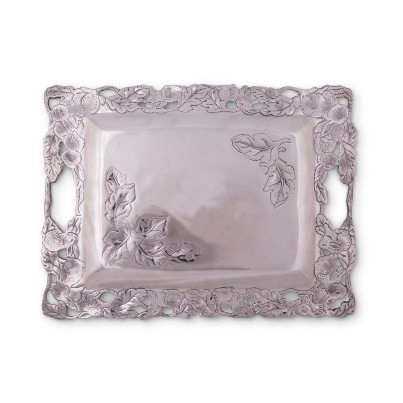 Arthur Court Bunny Aluminum Oval Platter with Handles