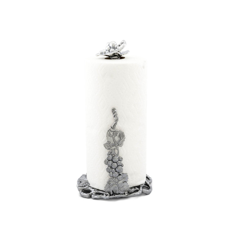 Arthur Court Silver Aluminum Grape Paper Towel Holder