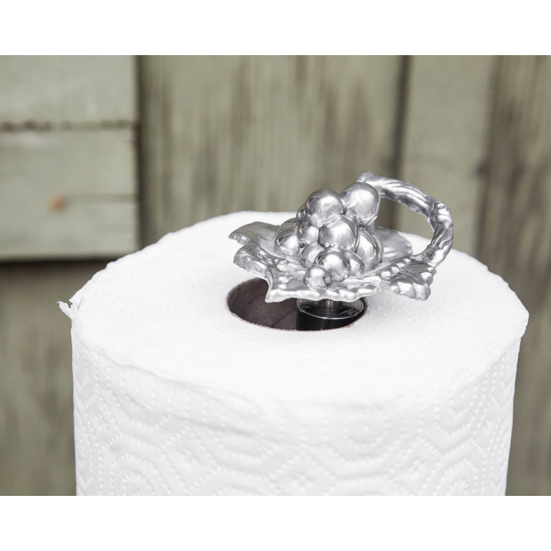 Arthur Court Silver Aluminum Grape Paper Towel Holder