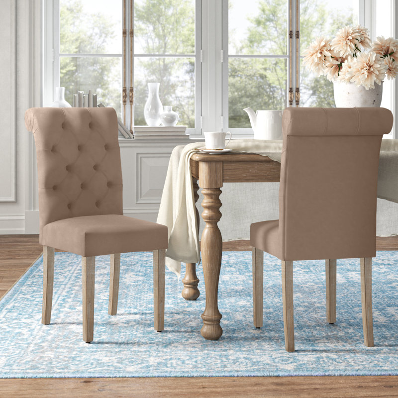 Jocelyn Ash Gray Tufted Parson-Style Side Chair Set
