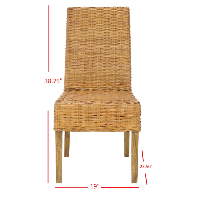 Parsons Transitional Honey Oak Cane Side Chair