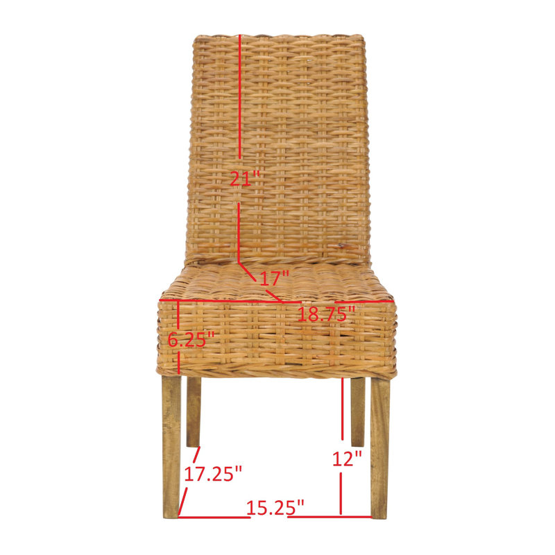 Parsons Transitional Honey Oak Cane Side Chair