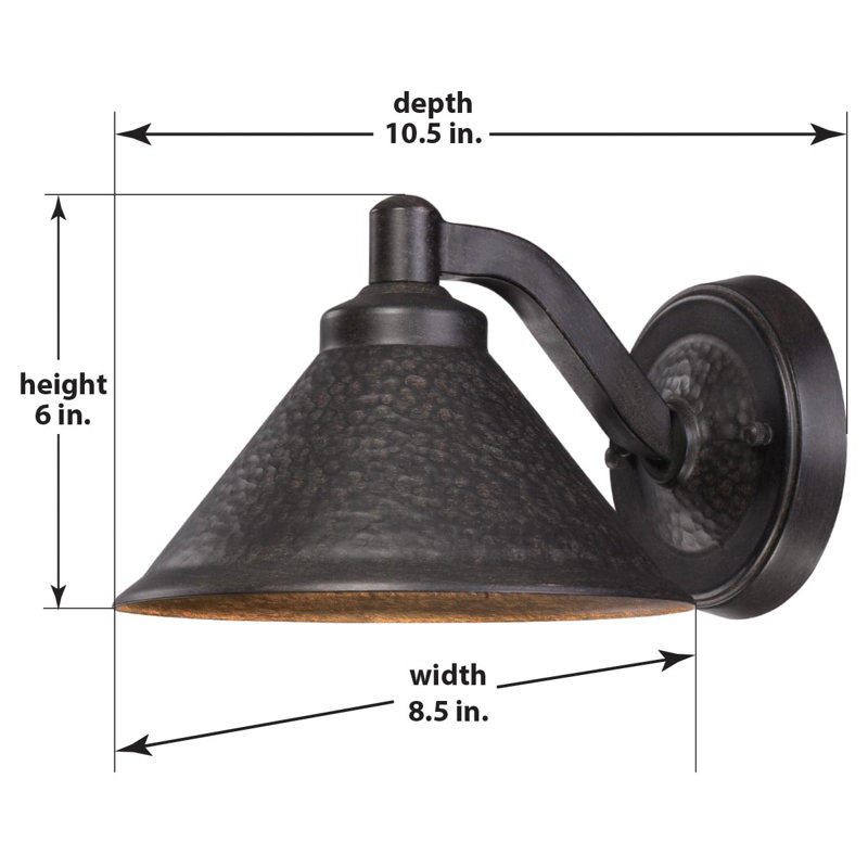 Aspen Bronze Hammered Glass LED Outdoor Wall Light