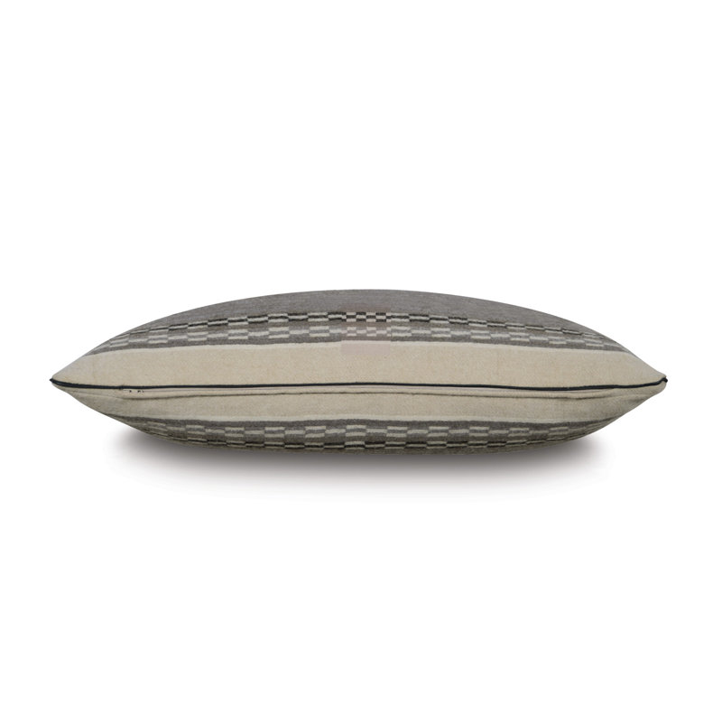Telluride Gray and Beige Wool Square Pillow