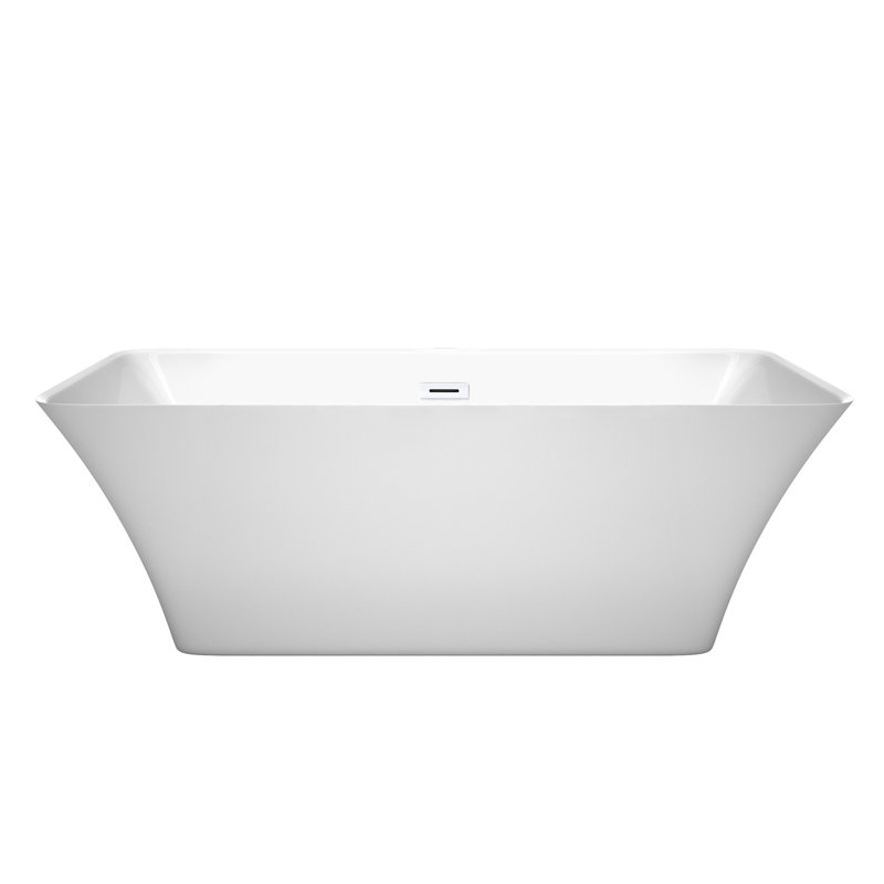 Tiffany 67'' Shiny White Acrylic Freestanding Bathtub