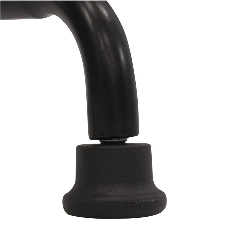 Antique Distressed Black Powder-Coated Steel Drafting Stool with Footring