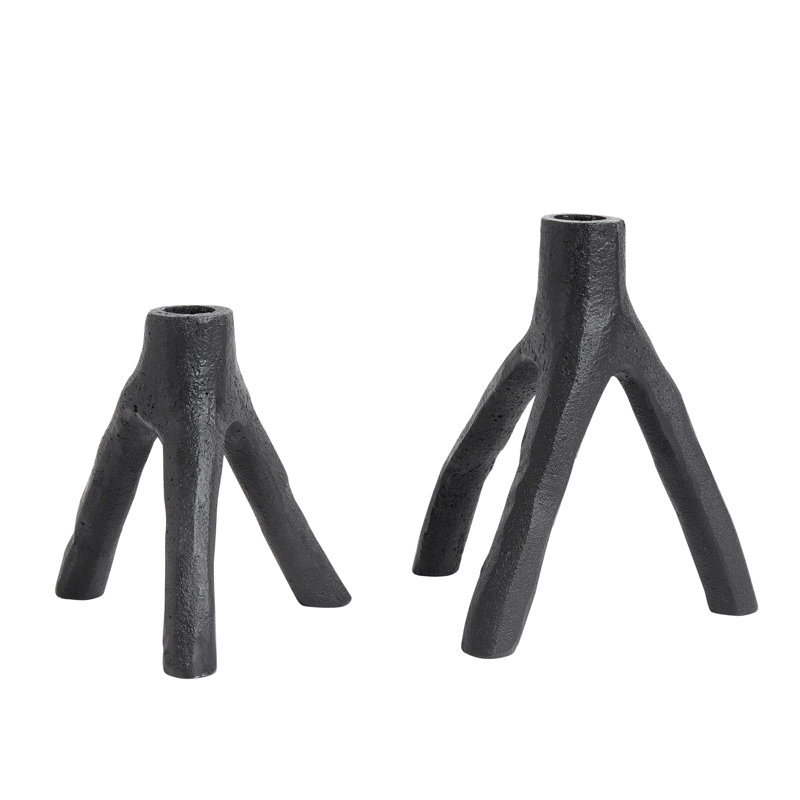 Black Iron Tripod Tabletop Taper Candlestick