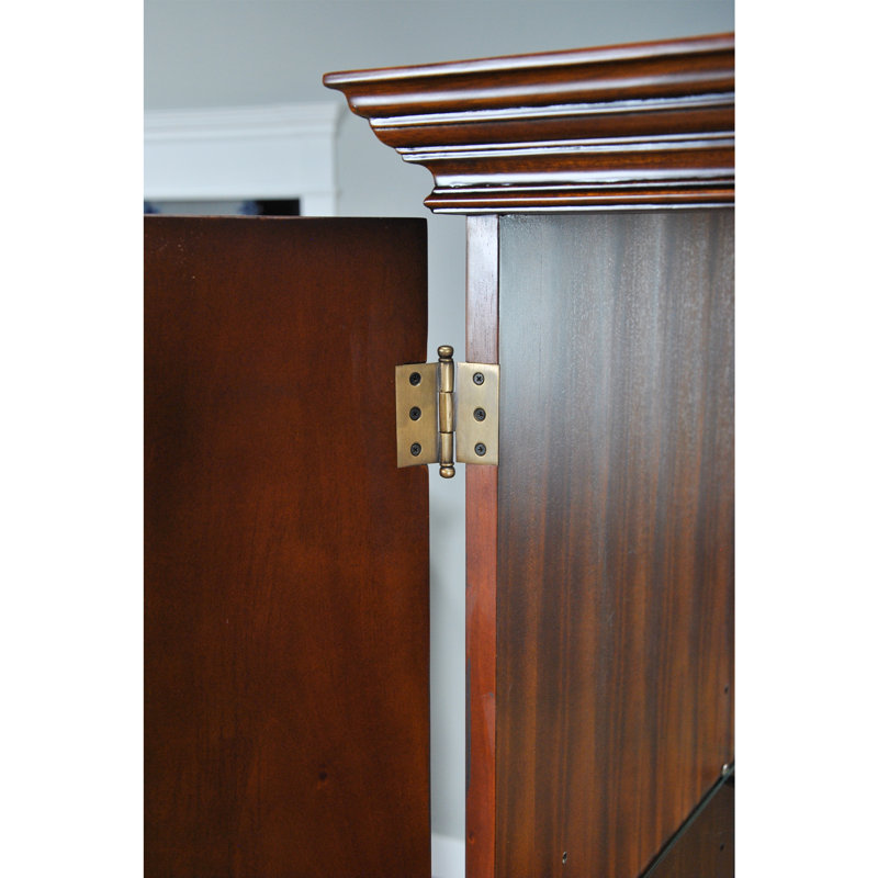 Elevated Niagara Solid Mahogany Bar Cabinet with Hand Carved Details