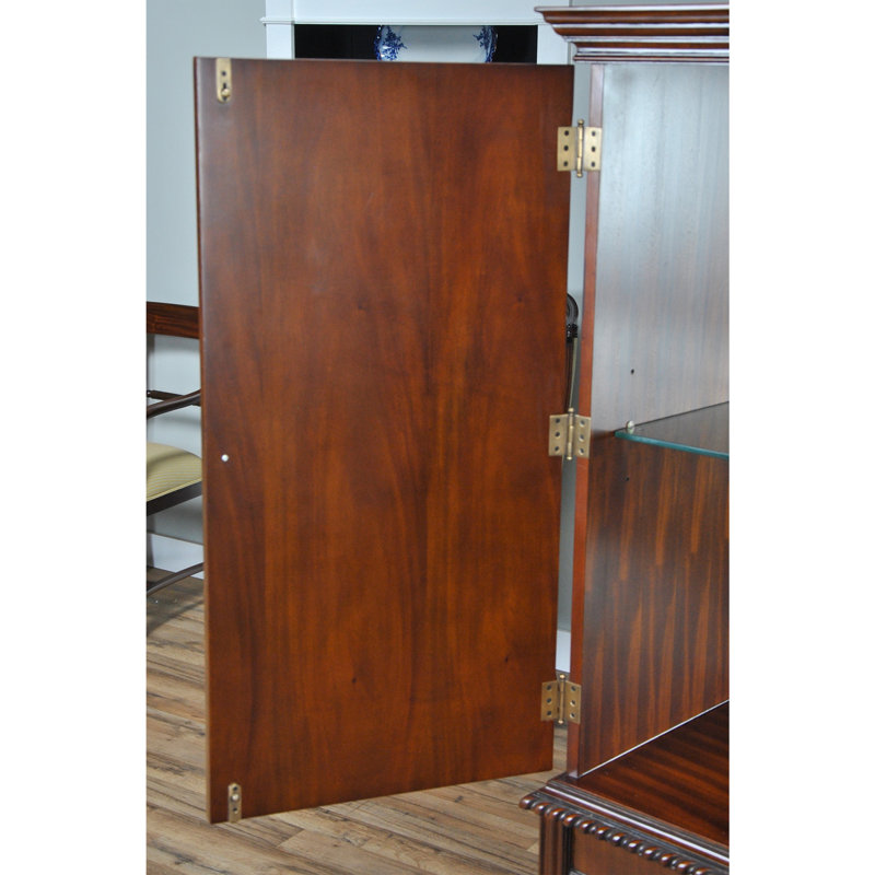 Elevated Niagara Solid Mahogany Bar Cabinet with Hand Carved Details