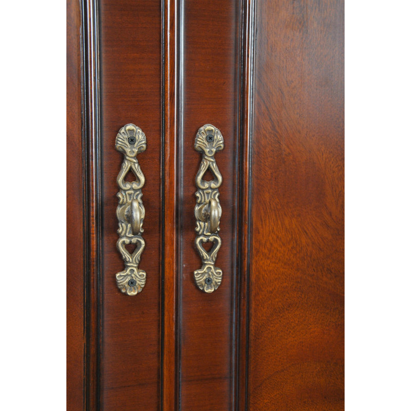 Elevated Niagara Solid Mahogany Bar Cabinet with Hand Carved Details