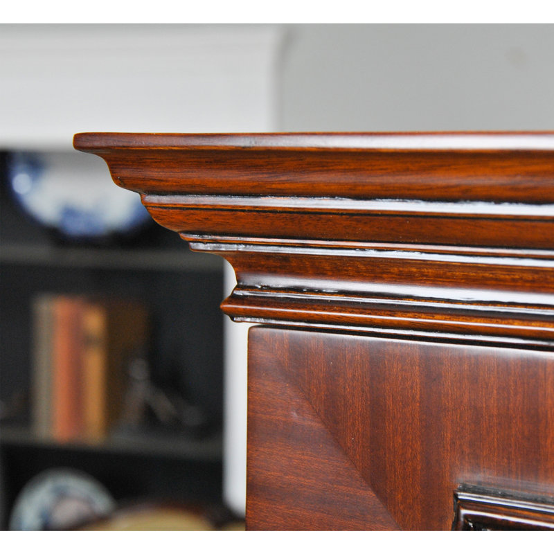 Elevated Niagara Solid Mahogany Bar Cabinet with Hand Carved Details