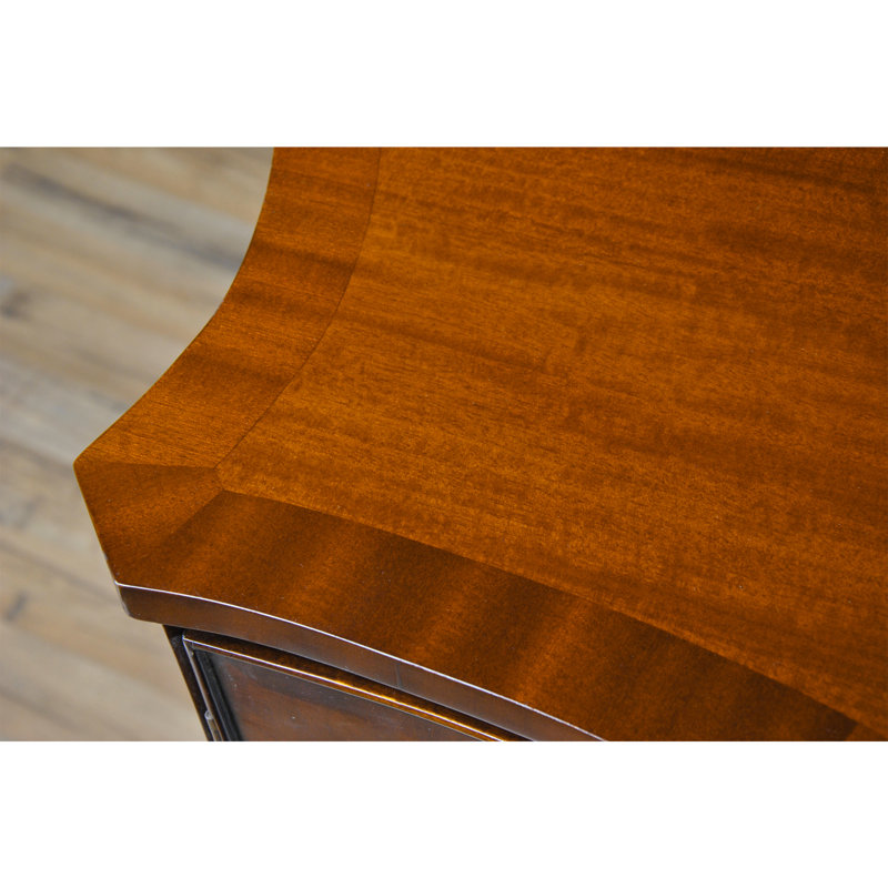 Serpentine Mahogany Sideboard with Bronze Hardware and Sapele Banding