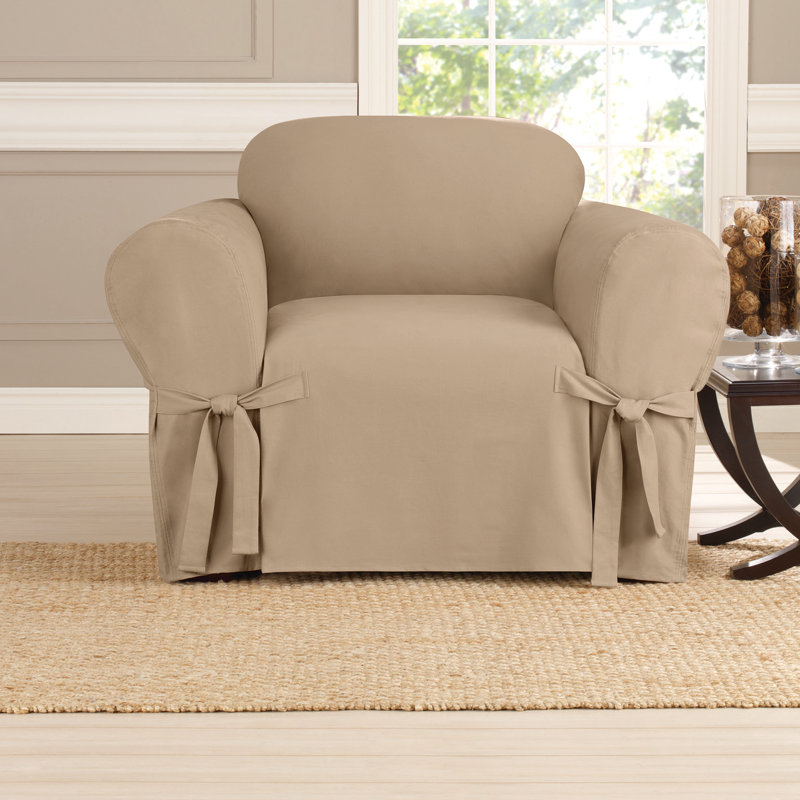 Khaki Heavyweight Cotton Duck 32"x40"x43" Armchair Slipcover