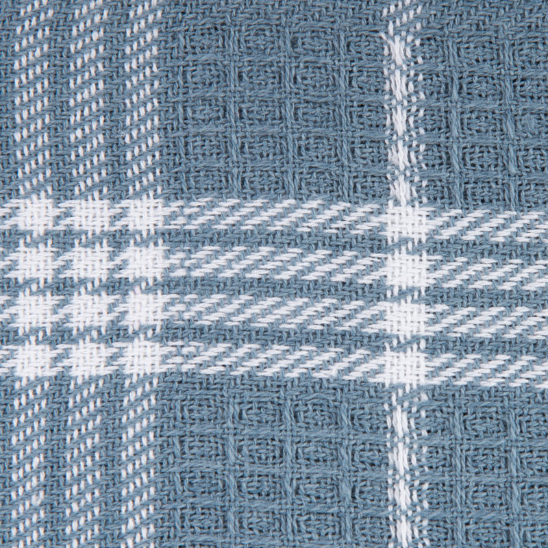 Blue and White Cotton Waffle Weave Kitchen Towel Set