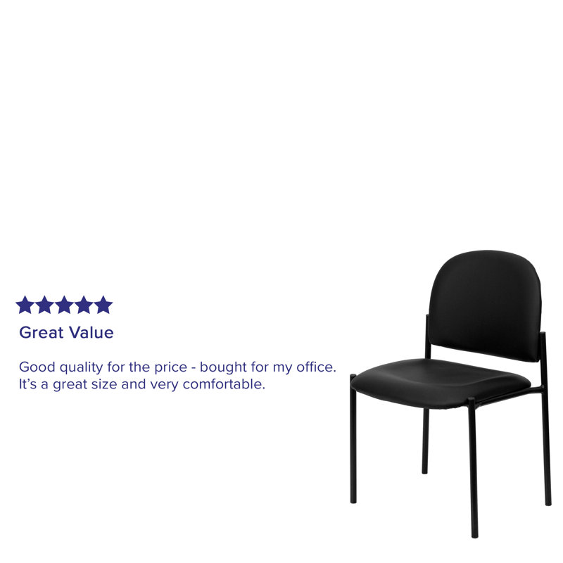 Sleek Black Vinyl Metal Stacking Side Chair