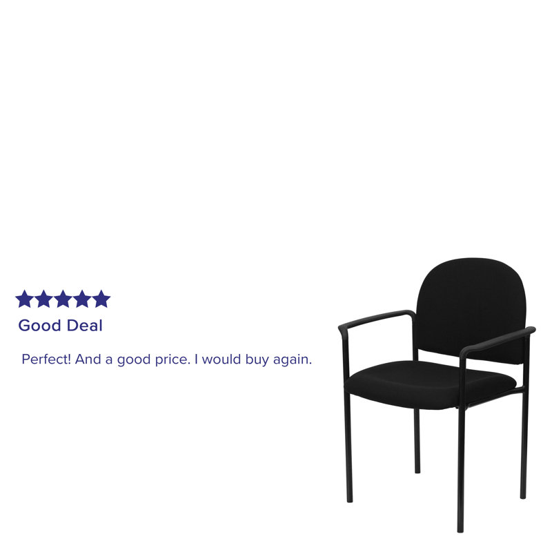ErgoStack Black Fabric & Powder Coated Steel Reception Chair