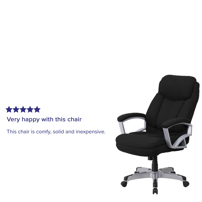 ErgoFlex High Back Executive Swivel Chair in Black Fabric and Chrome
