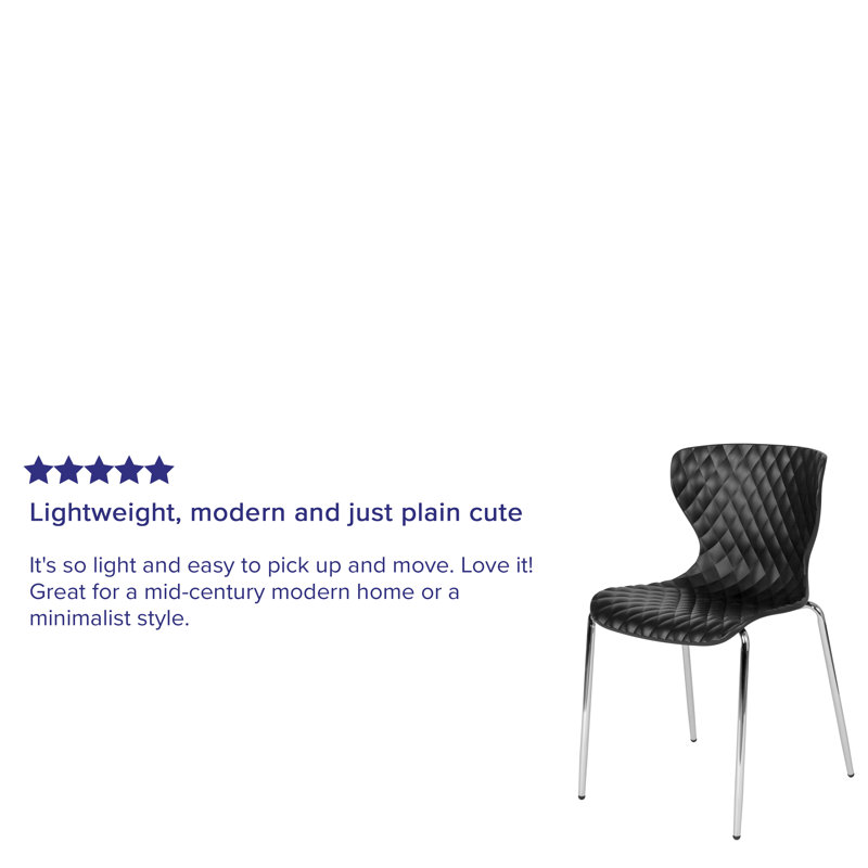 Lowell Black Metal Diamond Quilted Stackable Chair