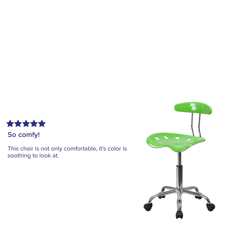 Elliott Vibrant Apple Green Ergonomic Swivel Task Chair with Chrome Base