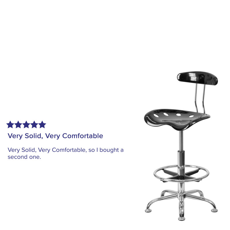 Adjustable Black and Chrome Swivel Tractor Stool