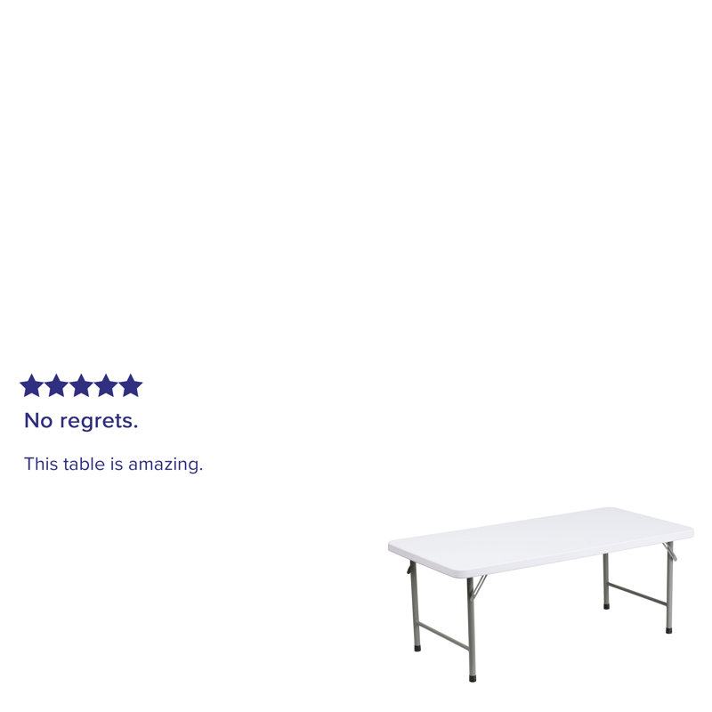 Gray Metal Frame White Plastic Kids Folding Table