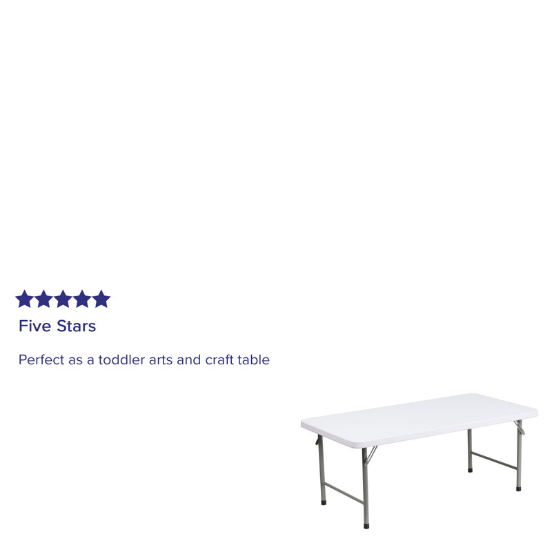 Gray Metal Frame White Plastic Kids Folding Table